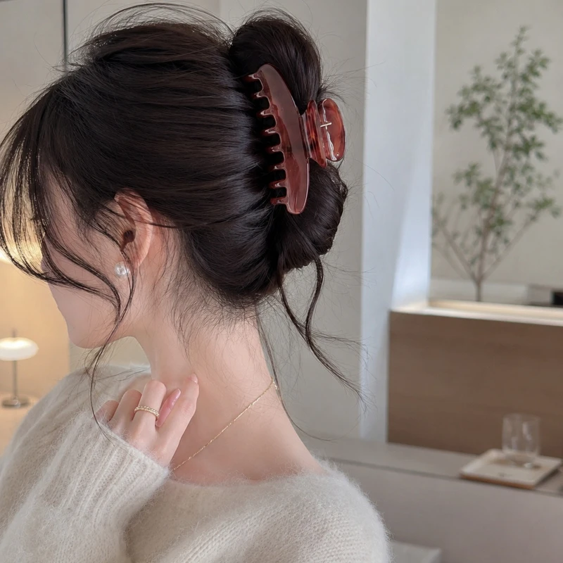 Early Autumn Vintage Geometry Hair Claw Women Temperament  Hairpin Shark Clips Crab Barrettes Female Fashion Versatile Headdress