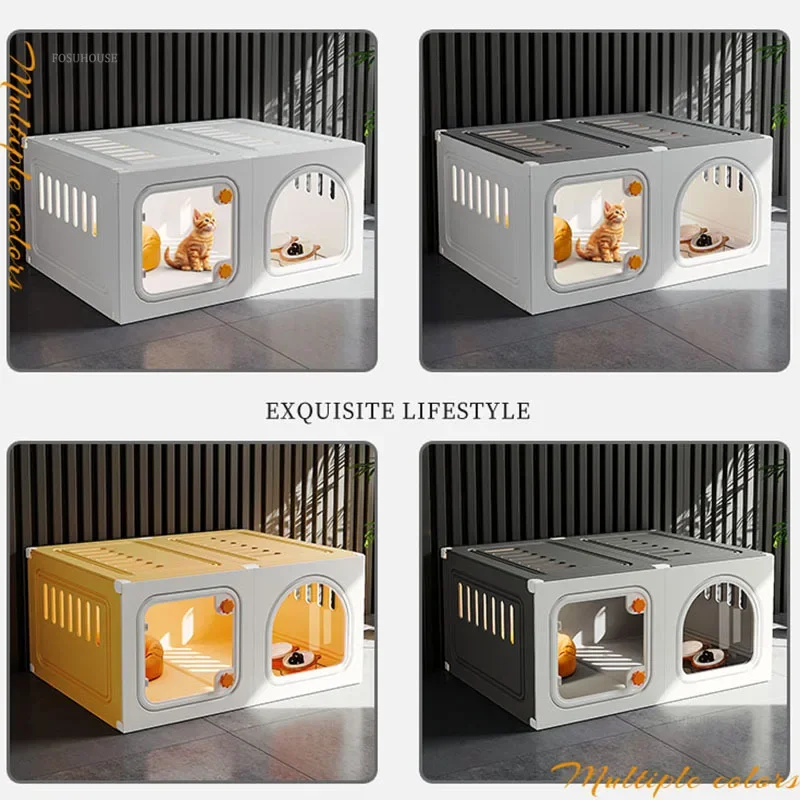 Cat Cages Does Not Occupy An Area Cat Litter Box Integrated Home Indoor Free Space Special House for Kittens Luxury Cat Villa B