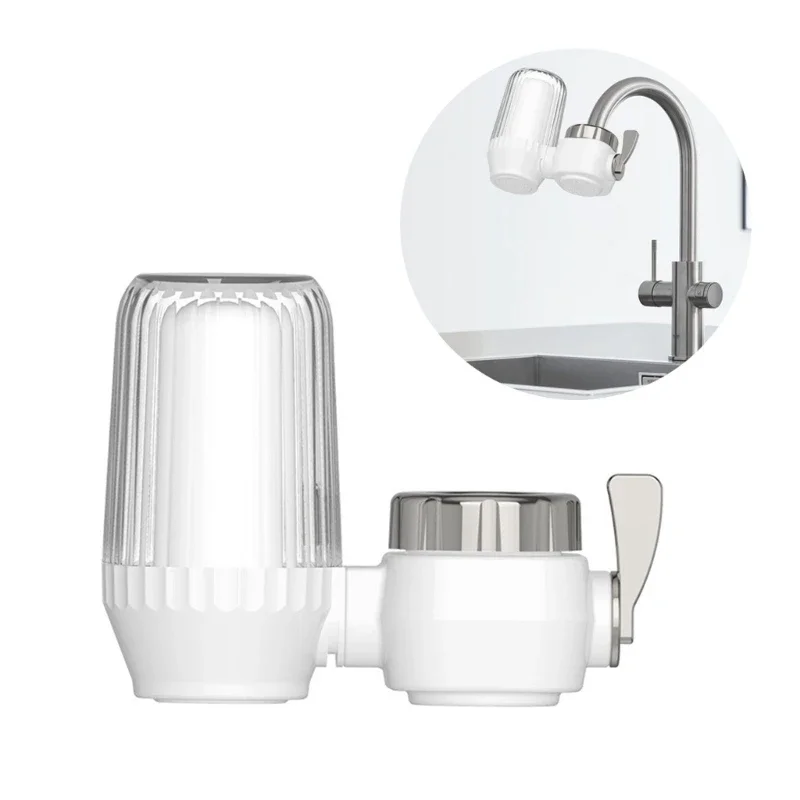 Manual Switch Faucet Water Purifier with 0.1 Micron Ceramic Filter Easy to Install Removable Washable for Home Kitchen Use