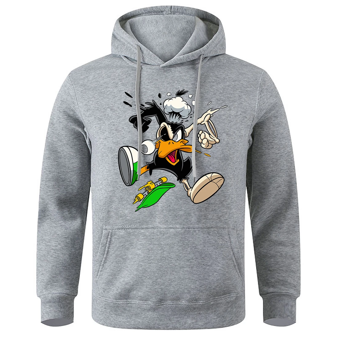 Duck skateboarding scared Male Hoody Harajuku S-XXL Sweatshirt Fashion High Quality Hooded Autumn Casual Warm Streetwear