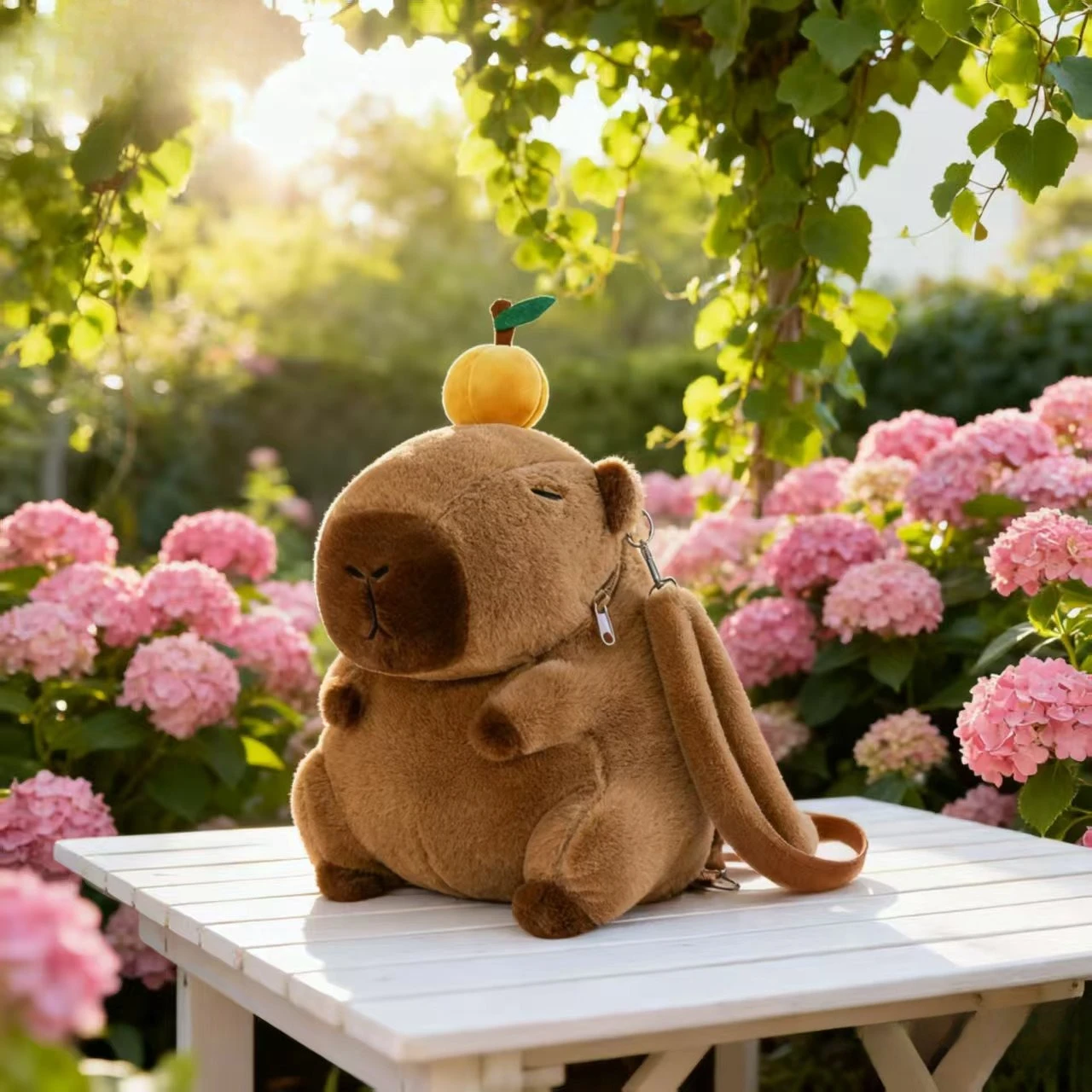 دمية خنزير غينيا المائية دمية كبيرة رمي وسادة ألعاب من نسيج مخملي، حقيبة ظهر، لعبة قطيفة مقلدة #2