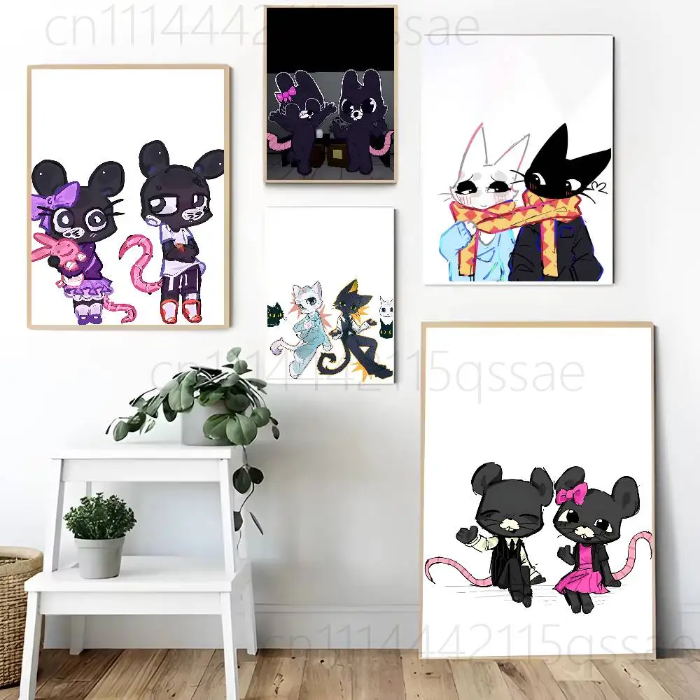 Twins At The Carousel R-Ratthew R-Rattina Poster Prints For Bedroom Living Room Canvas Painting Wall Art Home Decor