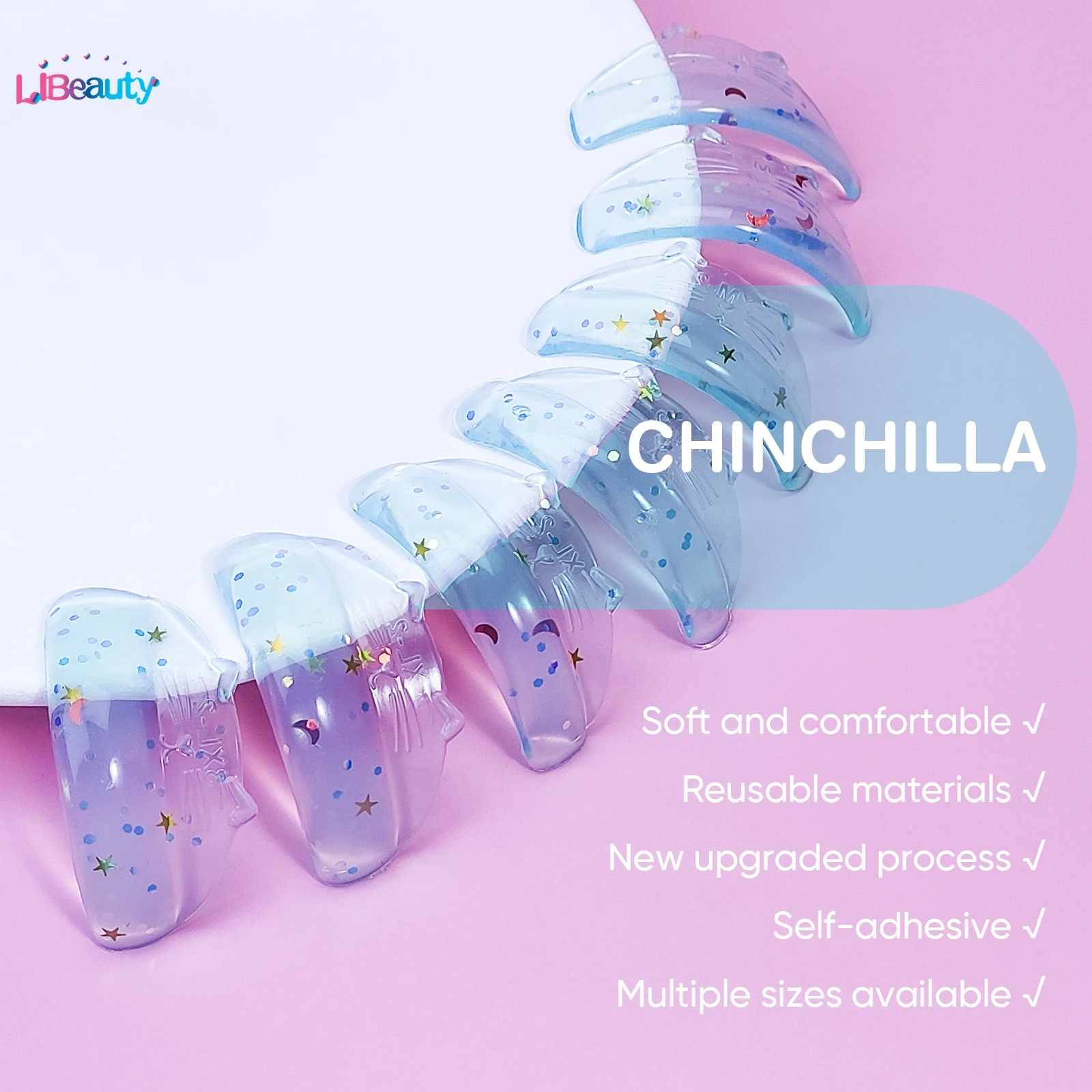 Libeauty 7 Pairs Reusable Silicone Eyelash Perm Rod Sticky Lash Lift Pads 3D Eyelashes Perming L Curler Accessories Makeup Tools