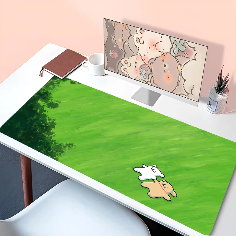 Mouse pad pc girassol kawaii tapete de mesa linha cão anime teclado portátil hd impressão desktop mouse tapete computador dos desenhos animados mousepad