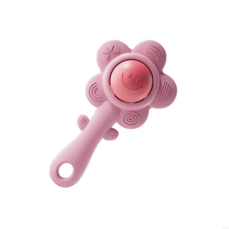 D7yd عباد الشمس شكل طفل Teether حشرجة الطفل لطفلي تنمية مهارة الحركية الدقيقة