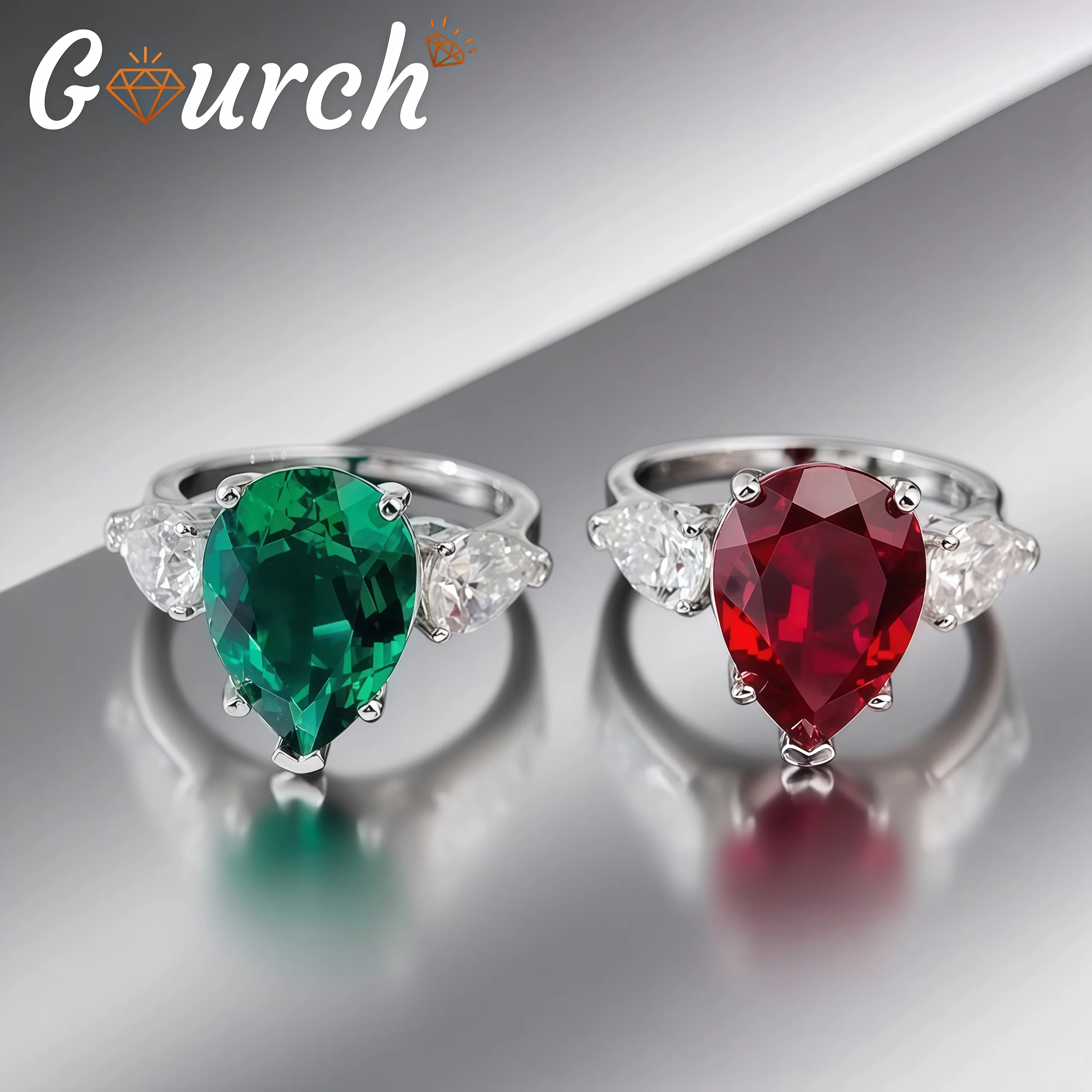 

Кольцо с муассанитом Gourch 6CT, стерлинговое серебро S925, выращенные в лаборатории драгоценные камни, рубин/изумрудно-зеленый кольцо, кольцо для свадебной вечеринки, ювелирные изделия для женщин