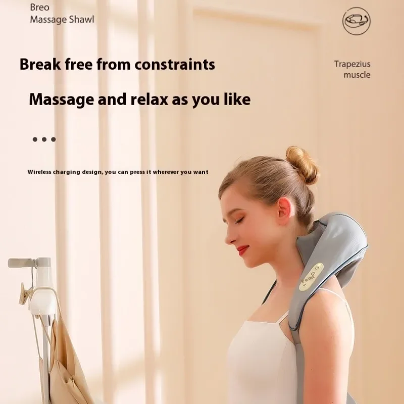 Neck Massager Dredge Kneading Hot Compress Electrical Neck Shoulder Body Massager Heated Kneading back Massage Machine Relieve