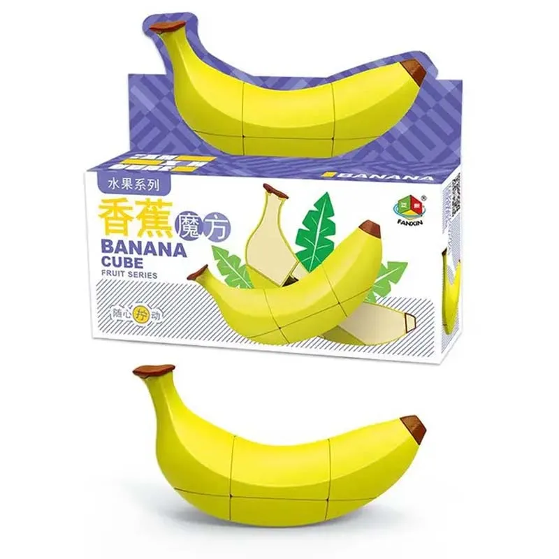 Panxin-Vormige Fruitset Gladde Bananenkubus Kweek Het Intellect Speelgoed Voor Kinderen Fruit Magische Kubus Beginner Puzzel Drukverlichting Speelgoed