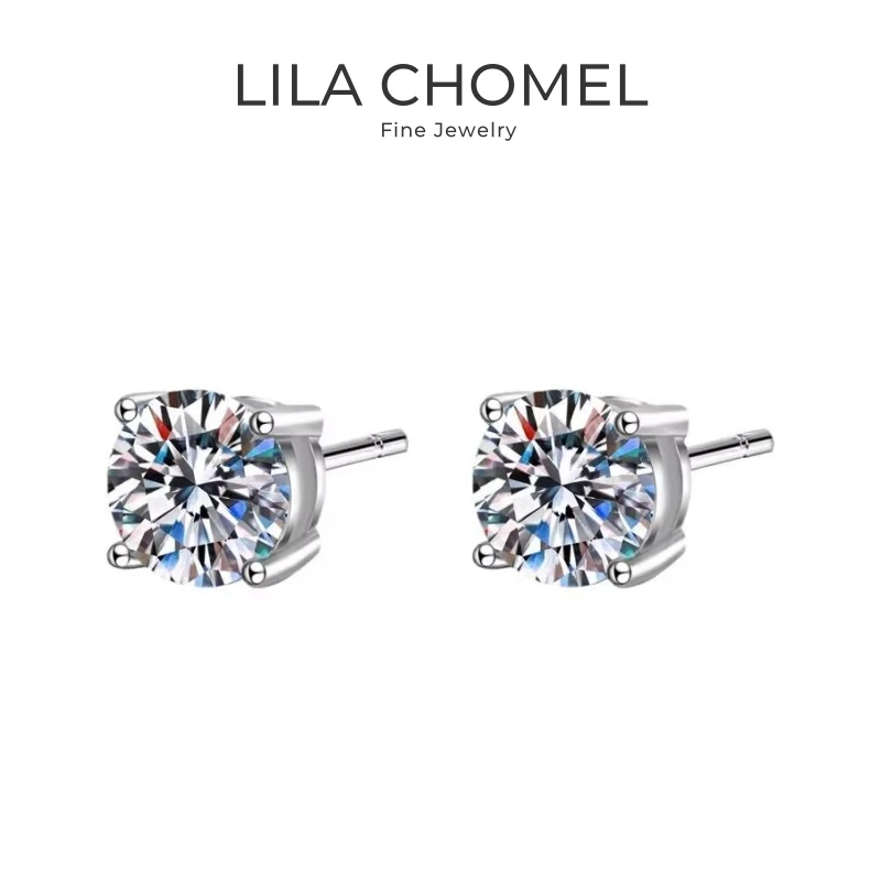 

WOMEN 18K White Gold Wedding Stud Earrings 0.3/0.5/0.8/1CT Moissanite Diamond Girl Birthday Gift PT950 Platinum Valentine's Day