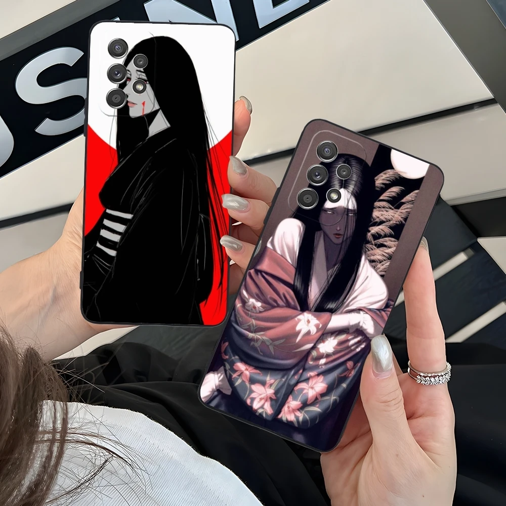 Bleach Unohana Cool Mobile Cell Phone Case for Samsung Galaxy A91 73 71 70 54 53 52 34 24 23 21 S 5G Black Phone Cover Shell