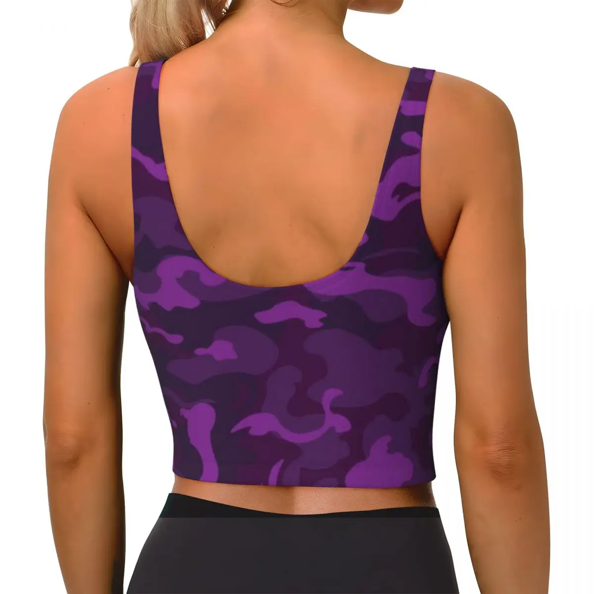 Maternity Yoga Top Camo Style - Purple Climbing Gym Workout Athletic Tank