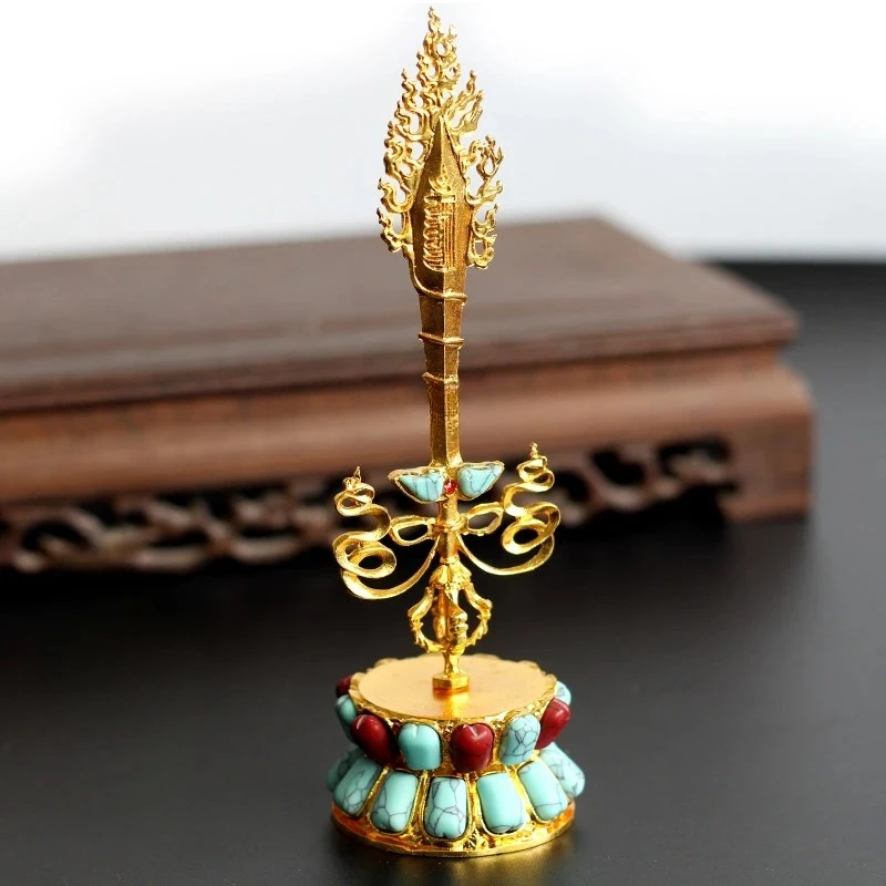 1pc, Metal Manjusri Sword Ornament,  Feng Shui Handicrafts,  Home Accessories, Supplies for Buddha Offering, Temple Ornaments
