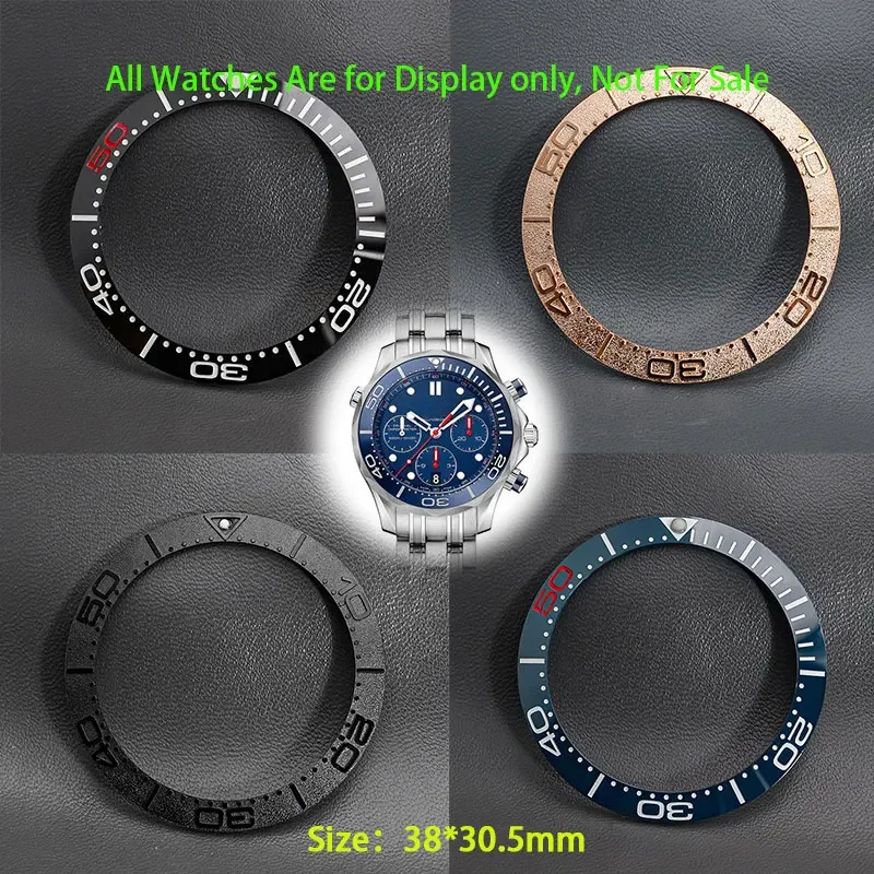 38*30.5mm Sloping Ceramic or Aluminum Bezel Insert Replacement of Watch Accessories Fit Omega Bezel Seamaster 300M GMT 600M Case