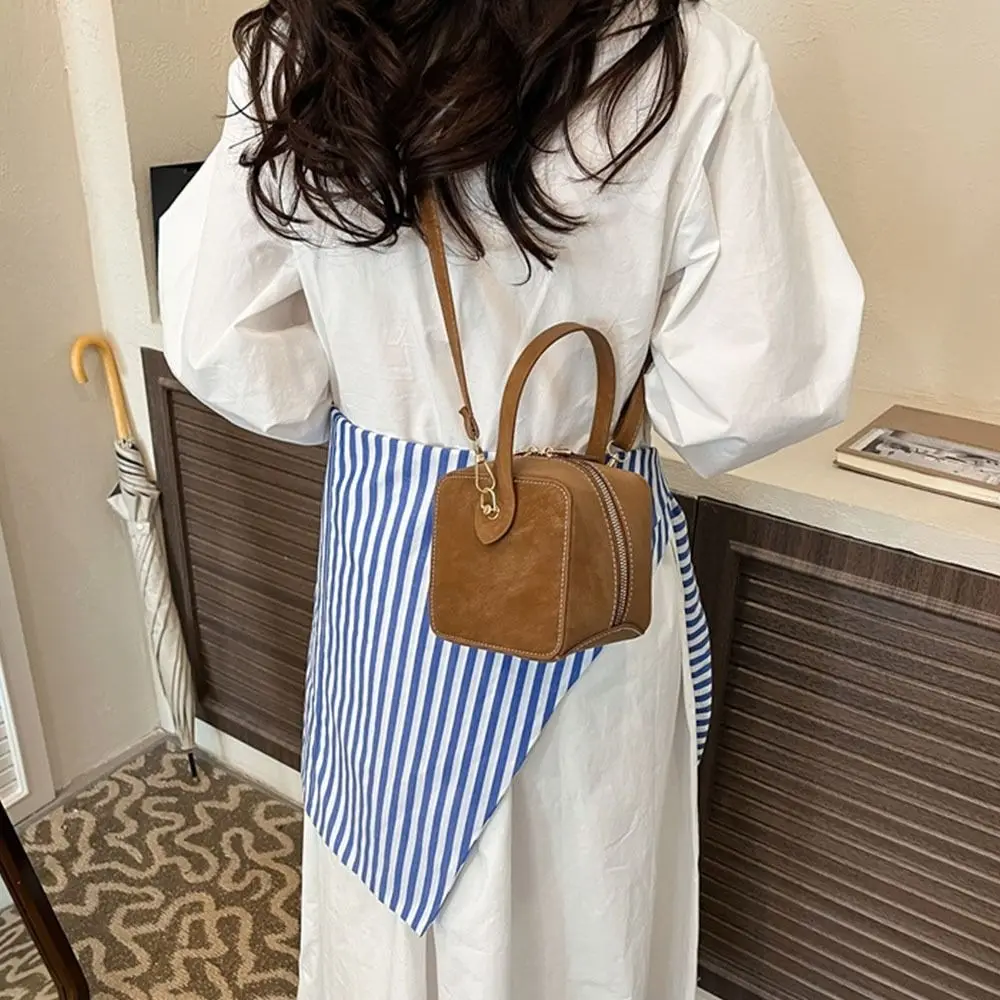 

Luxury PU Leather Shoulder Bag Mini Zipper Small Square Bags Women's Handbag Daily Use