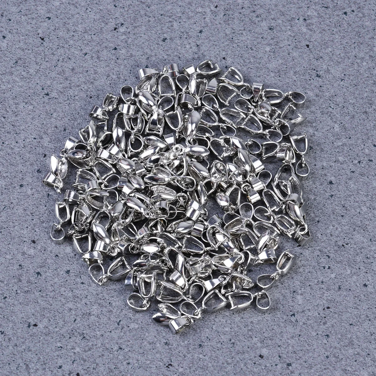 

100 pcs Brass Metal Pinch Clip Bead Pendant Connector Jewelry Findings Durable Anti Rust Diy Accessory 20Mm Silver