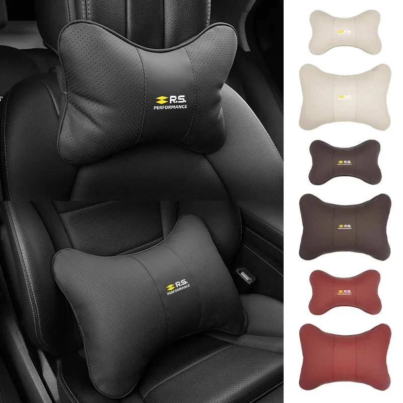 Car Neck Protection Pillow Headrest Leather Lumbar Support For Renaul Clio Arkana Captur Twingo Talisman RS Logan Duster