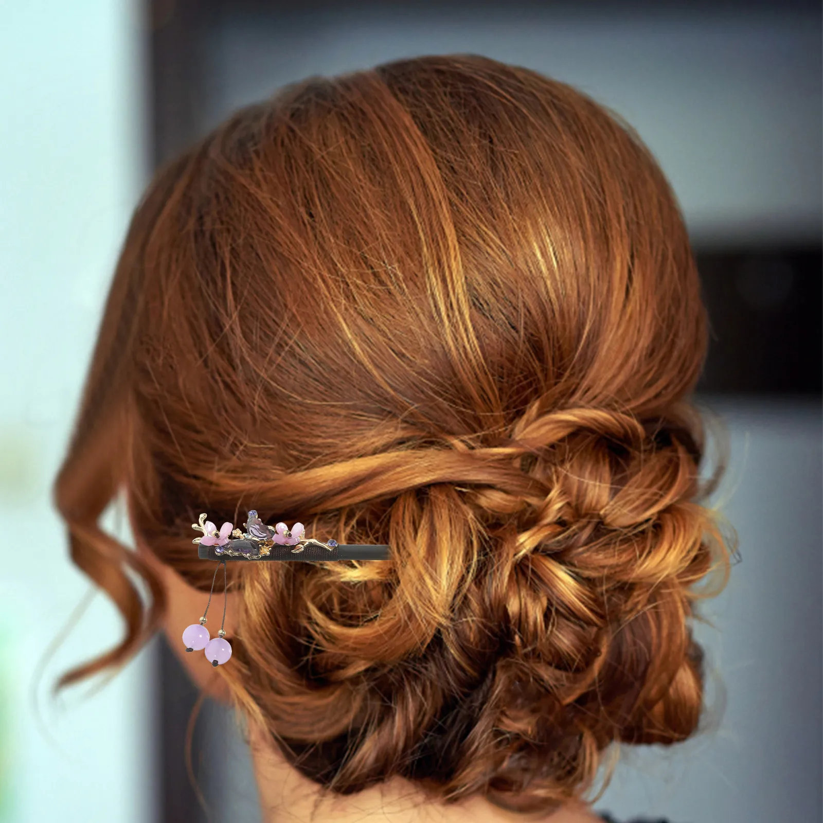 

4 Pcs Chinese Hairpin Traditional Flower Sticks Chignon Style Chinese-style Fork Accessories