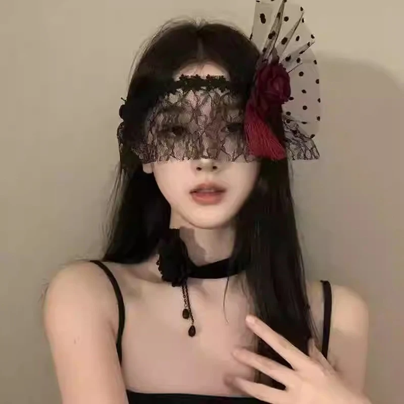 【ZYAA-1】Retro-Spitzen-Prinzessinnen-Halbgesichtsmaske für Frauen, Vintage-Sexy-Blumenmaske, Gothic-Party-Accessoire