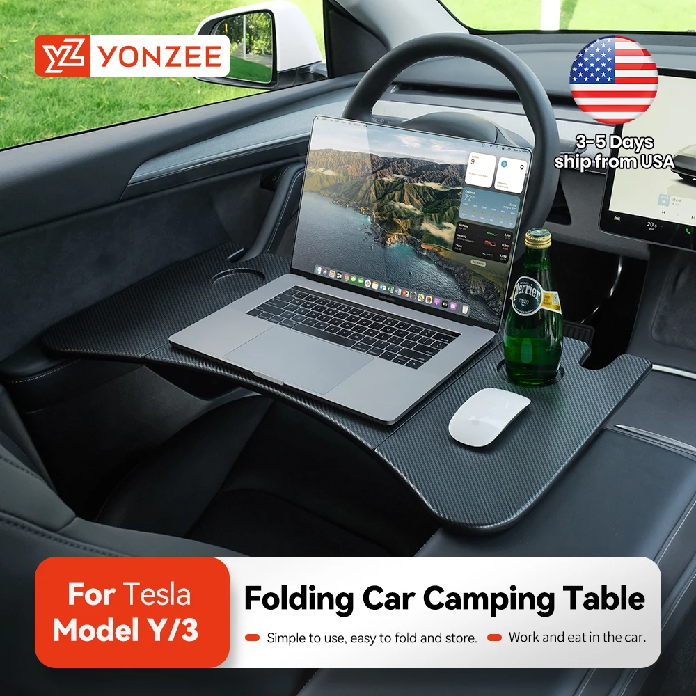 YZ For Tesla Model 3 Highlan Modle Y X S 2018-2024  Steering Wheel Laptop Tray Travel Desk Portable Office Table Car Accessories