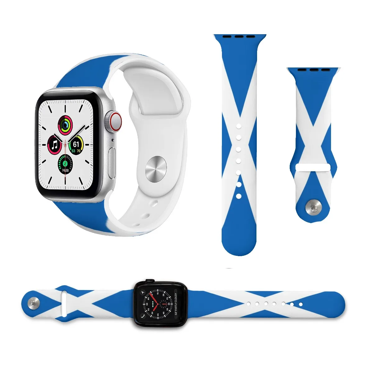 

Unisex Flag of Scotland 3D Printing Sport Strap for Apple Watch Band Ultra 2 Silicone WatchBand for Iwatch Series 9 8 7 6 SE 5 4