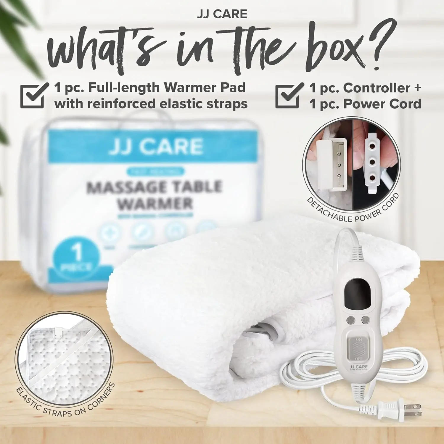 سخان طاولة التدليك 30x73، صوف شيربا، 3 إعدادات للحرارة، حماية من الحرارة الزائدة وحبل طويل #4