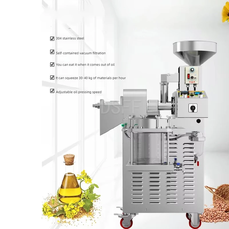 High Quality 20-30Kg/H Cold Press Oil Press, Fully Automatic Moringa Seed Oil Extraction Machine, Rapeseed Oil Press Machine