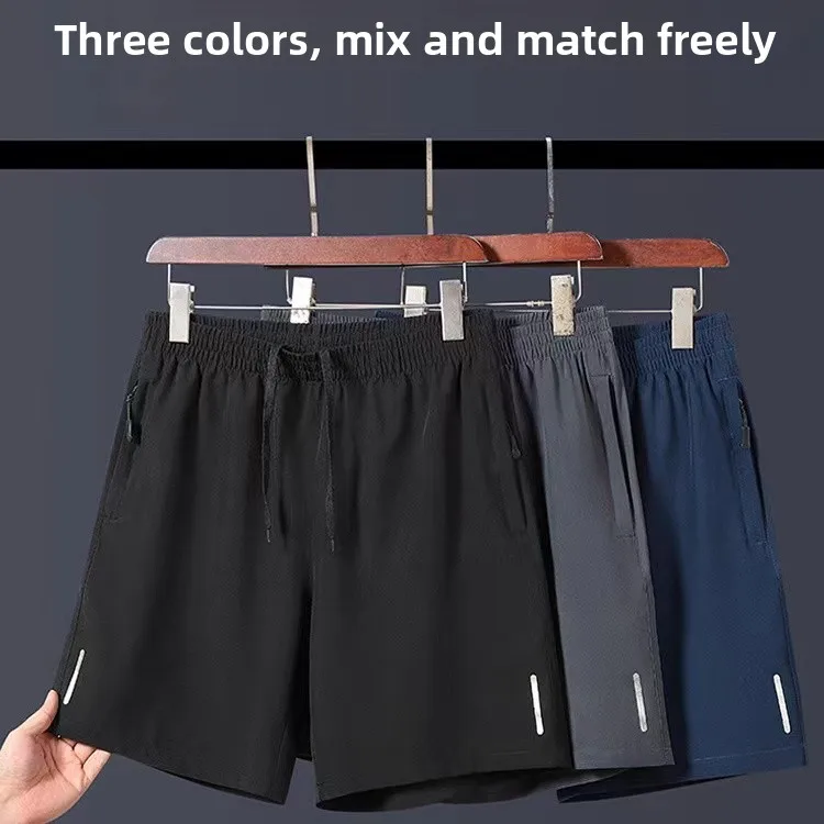 Qui Dry Ice Silk orts Breathable Loose Thin Sports Men's Summer Outdoor Baskeall Running Casual Five-Quarter Pants