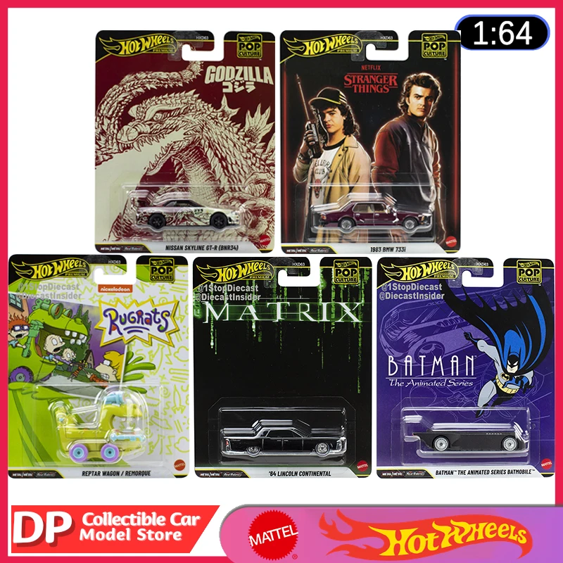 

2026 New Mattel Hot Wheels Pop Culture Godzilla Skyline R34 BMW etc Collectible 1:64 Diecast Vehicle Model Cars