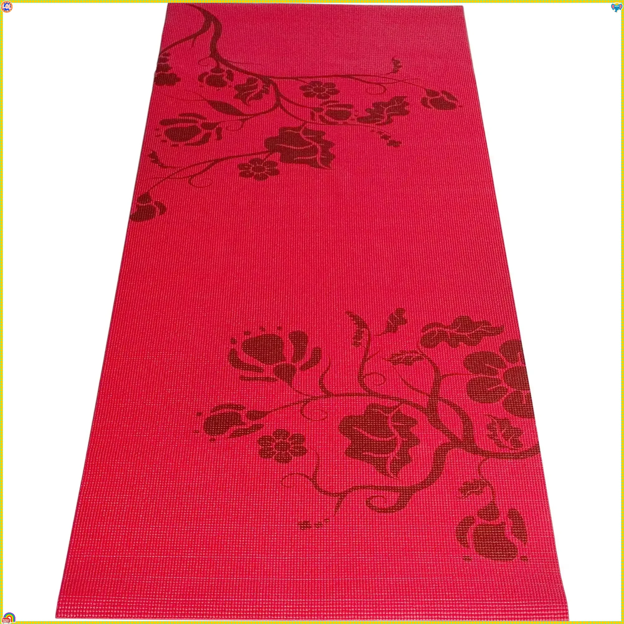 سجادة يوجا حمراء مقاس 24 × 68 بوصة 5 مم، سجادة لياقة بدنية سميكة للغاية وخفيفة الوزن مع سطح غير قابل للانزلاق، سجادة تمرين للمنزل وصالة الألعاب الرياضية