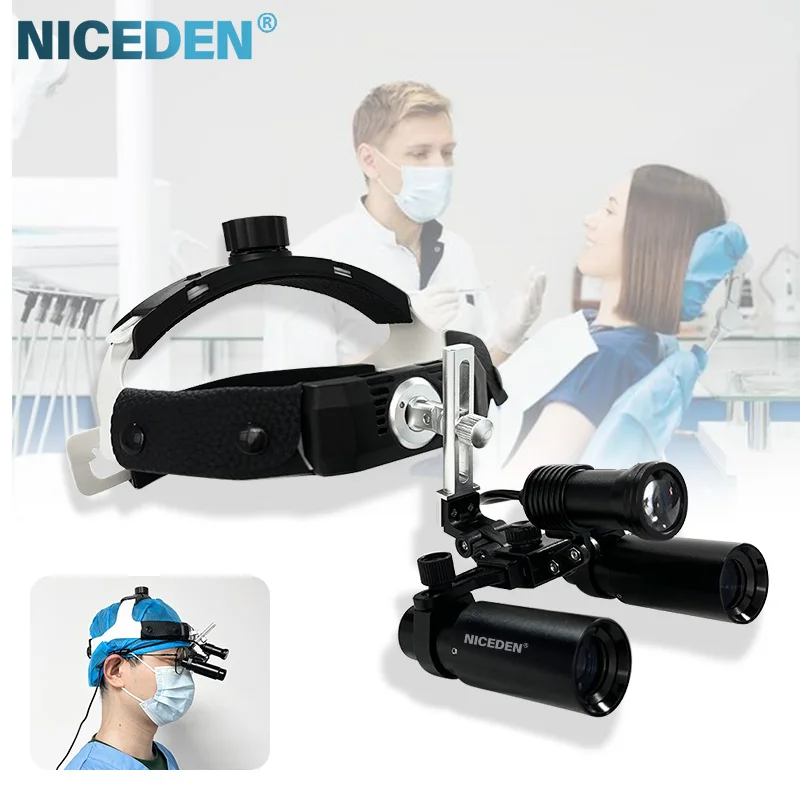 NICEDEN Surgical Precision Scope Ultralight den tal Magnifiers Binocular Max 6X den tal Ultralight Magnifiers for den tal Surger