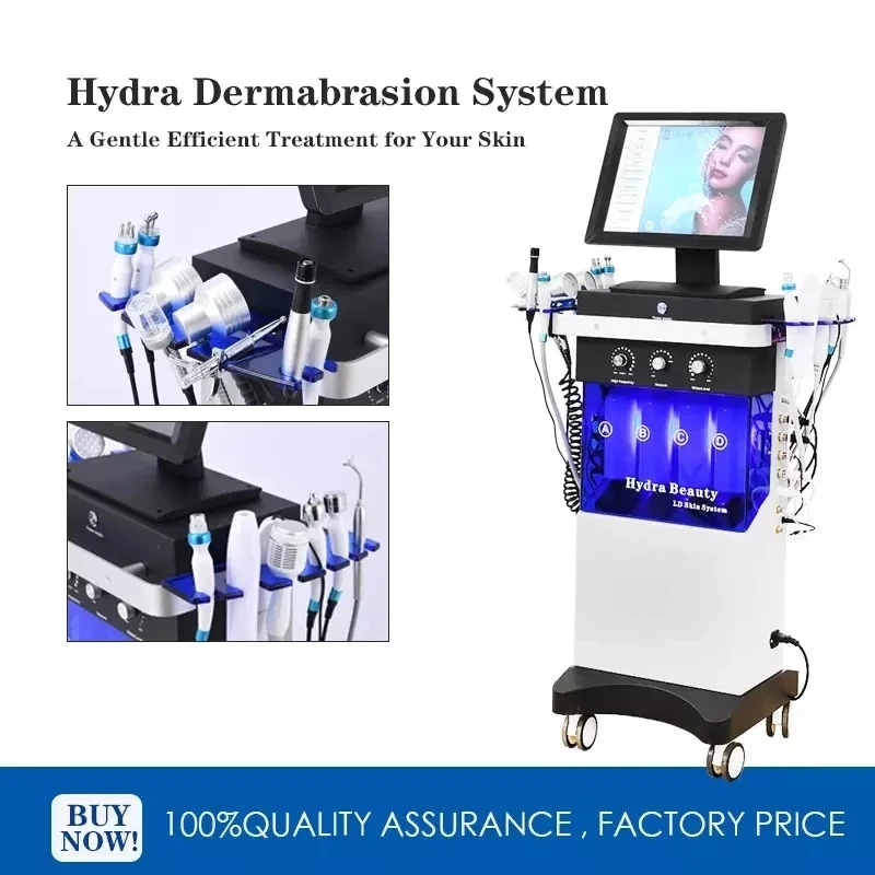 Multifunctional 18 In 1 Hydra Oxygen Facial Machine Deep Skin Cleansing Blackhead Removal Water Peeling Facial Hydration Machine