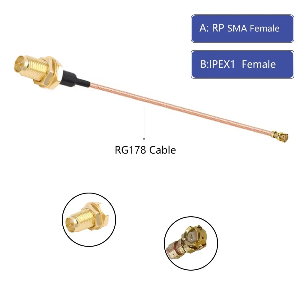 1 peça sma para ipx rg178 cabo sma macho para u. fl ipx-1 fêmea adaptador rf coaxial trança cabo de extensão de antena wi-fi