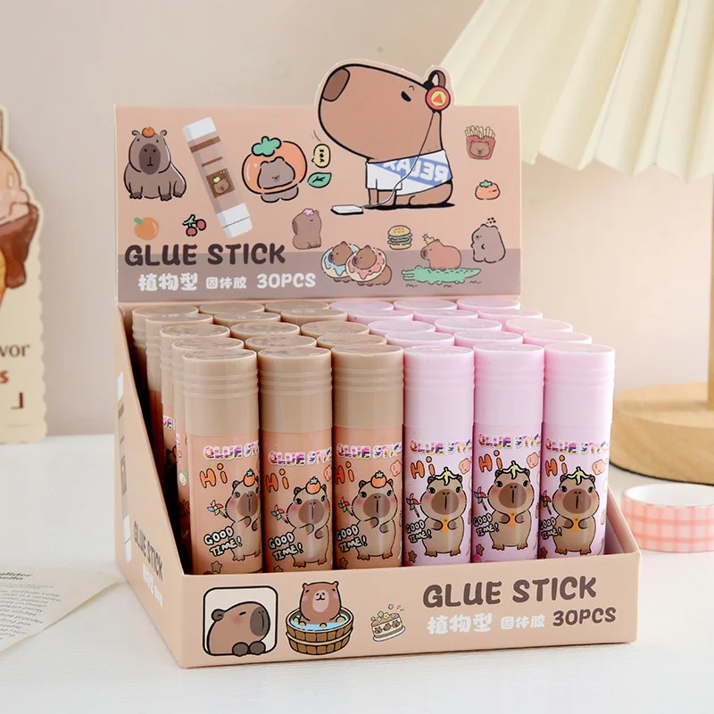 30pcs-lot-kawaii-capybara-solid-glue-guns-sticks-diy-tools-student-handmade-office-school-supplies