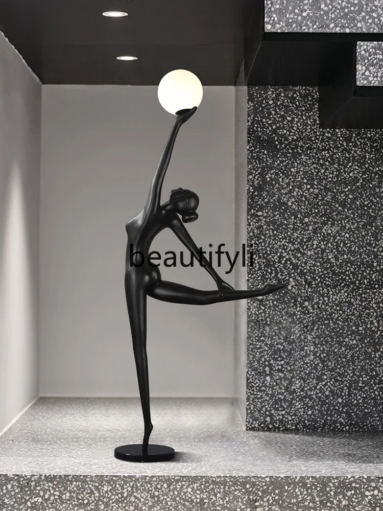 

Italian Abstract Sculpture Floor Lamp Decorative Dance Muse Art Ornament