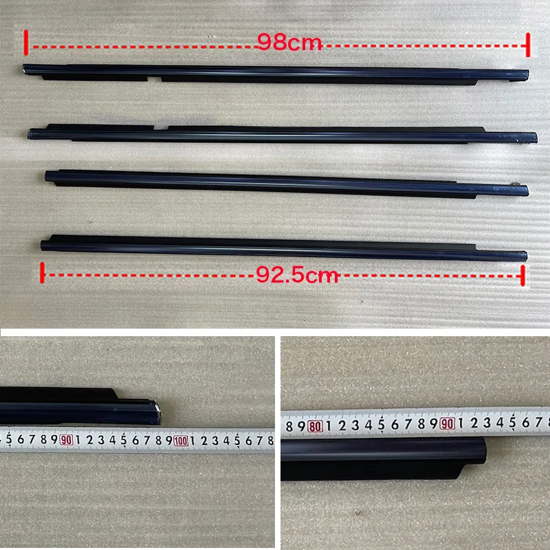 4Pcs Chrome/Black Window Rubber Trim For Toyota Land Cruiser LC200 Series For Lexus LX570 2008-2021 Weatherstrip 7572060070