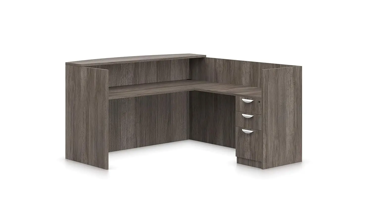 

Offices To Go L Shaped Reception Desk W/Drawers W/Transaction Top 71" W X 30" D X 42" H Reception Return 42" W X, Customized