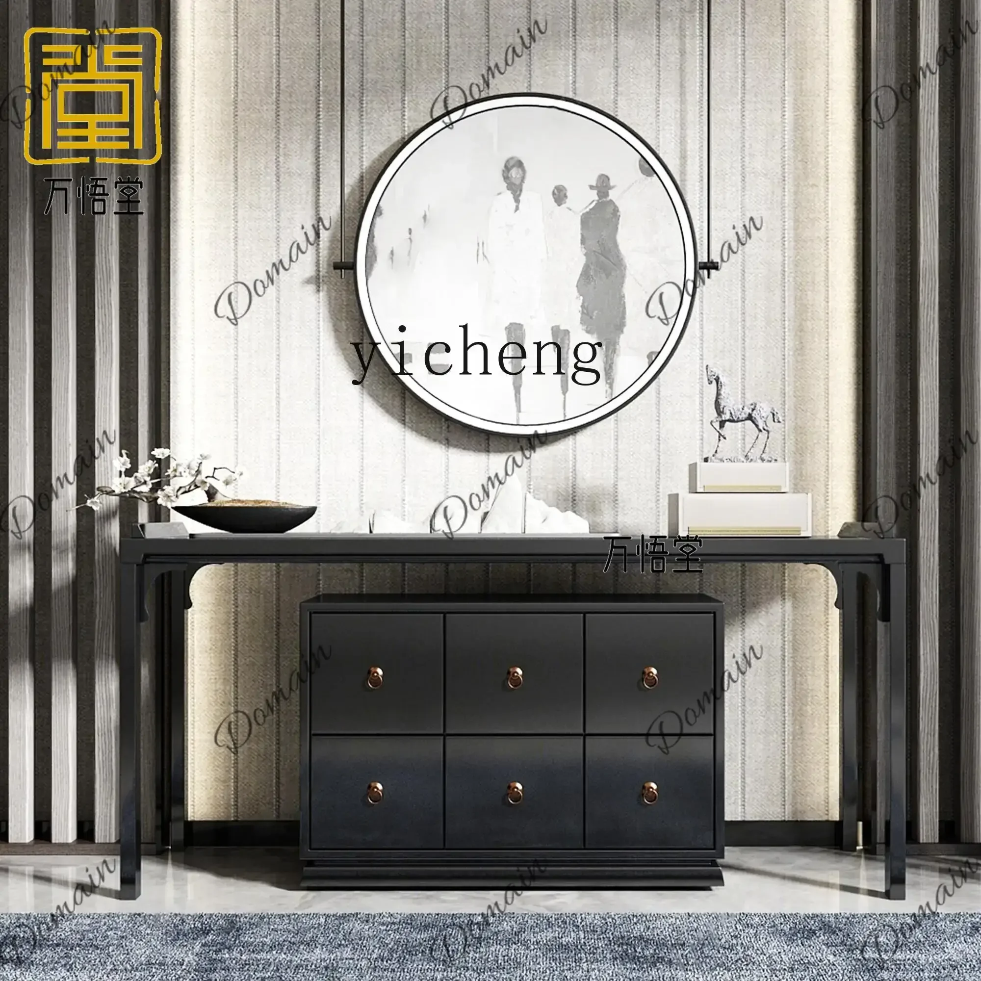 LKJ FY solid wood storage tea short cabinet ash wood storage cabinet sundries tea Xuanguang cabinet