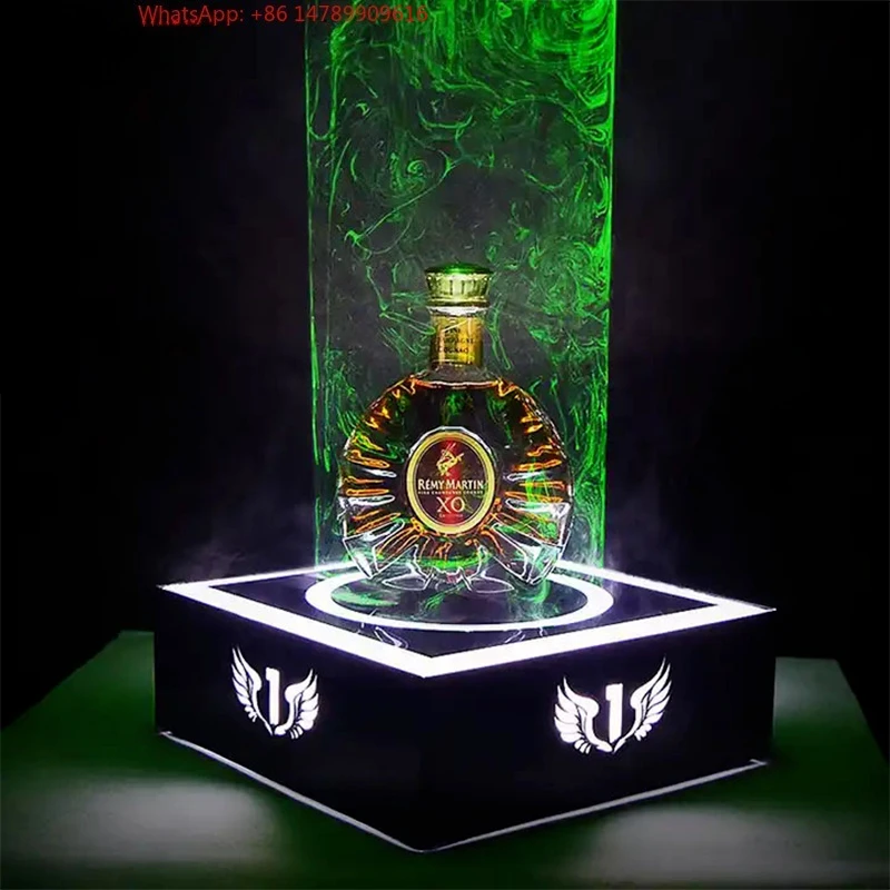

Premium Custom LED Liquor Display StandHigh Quality LED Luminous Glowing Wine Base Display Rack VIP Advertising For Champagne Bo