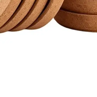 2026 Natural Cork Coasters Round With Rim 10pcs Deep Gutter Heat Insulation Anti-Scald Cup Holder For Home Kitchen Office