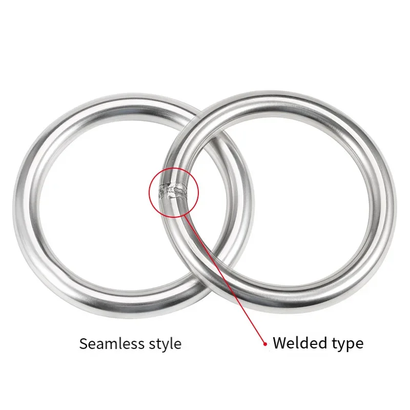 

M3-M12 Heavy Duty Welded Round Rings Smooth Solid O Ring For Rigging Marine Boat Hammock Yoga Hanging Ring 304 Stainless Steel