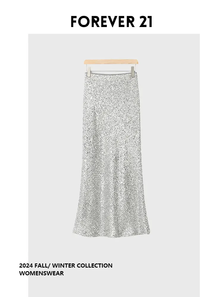 

Юбка Ele Starry с пайетками и хвостом Fi, длина f, винтажный Sle от Forever 2, для женщин, одежда для поездок на работу