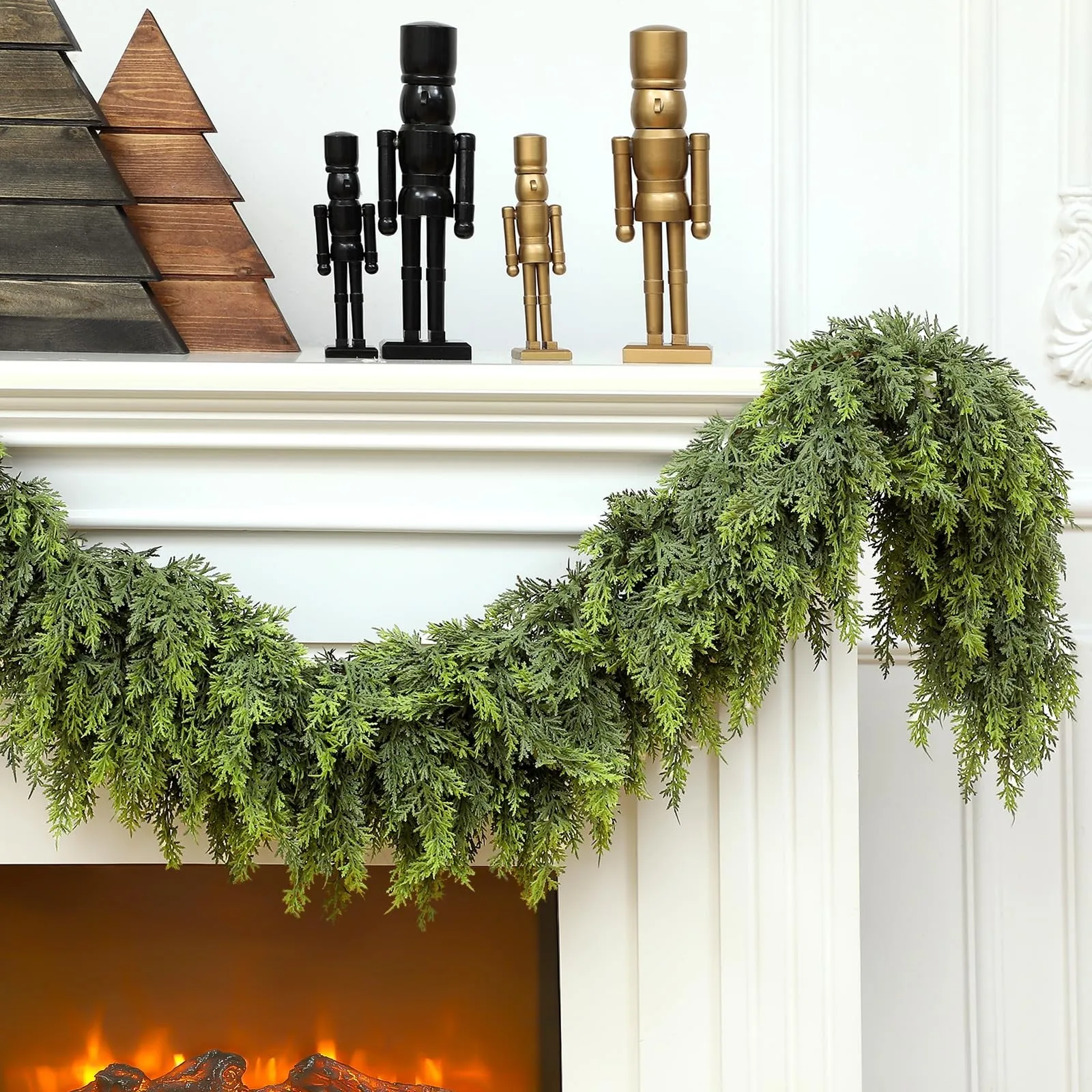 

1.8M Simulated Green Plants Christmas Vines Green White Christmas Scene Decor Hanging Accessories Door Ornament Wreaths And Vine