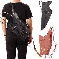 Traditional PU Leather Archery Shoulder Back Quiver Arrow Holder Mongolian Bowman Quiver Bag Steampunk Medieval Cosplay Props