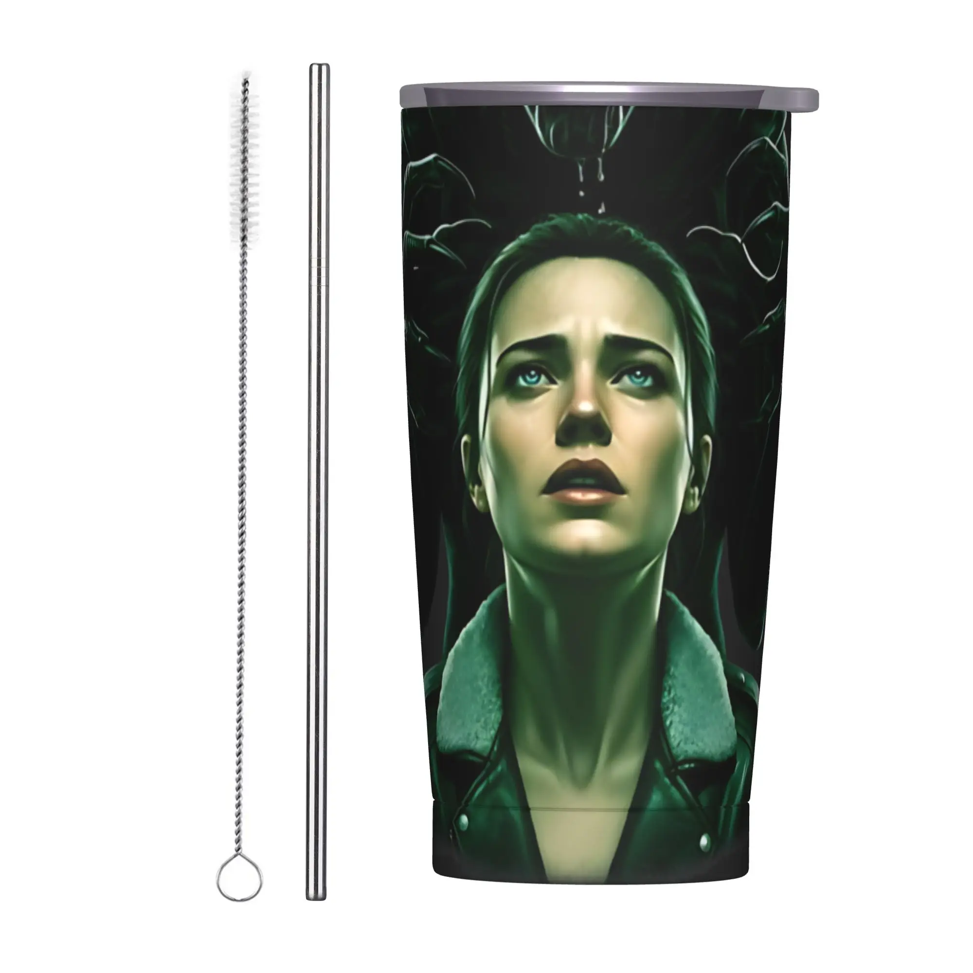 Stainless Steel Tumbler Horror Isolation Game Alien Mugs Cup With Straws  Driving Cold and Hot Water Bottle Insulated Coffee Mug