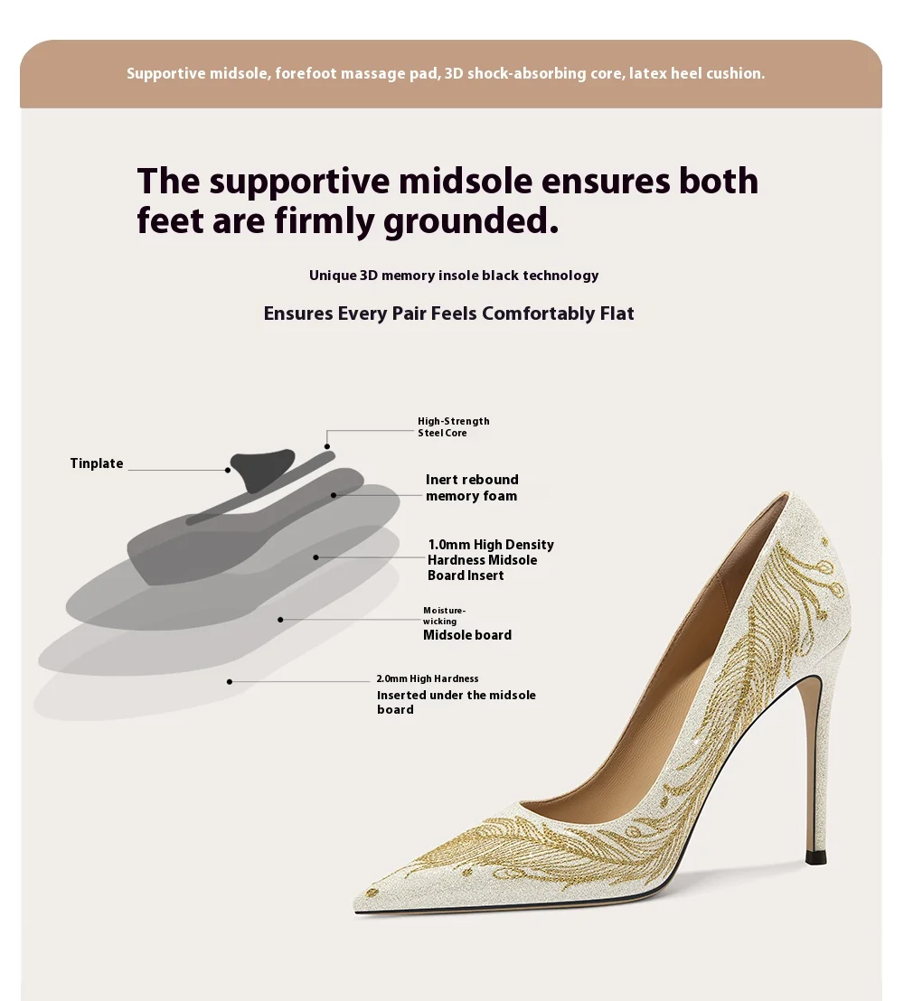 الكعب الخنجر الربيع أشار تو الضحلة الترتر التطريز أحذية الزفاف مأدبة كبيرة الحجم صغيرة الحجم كعب منخفض أحذية نسائية #5