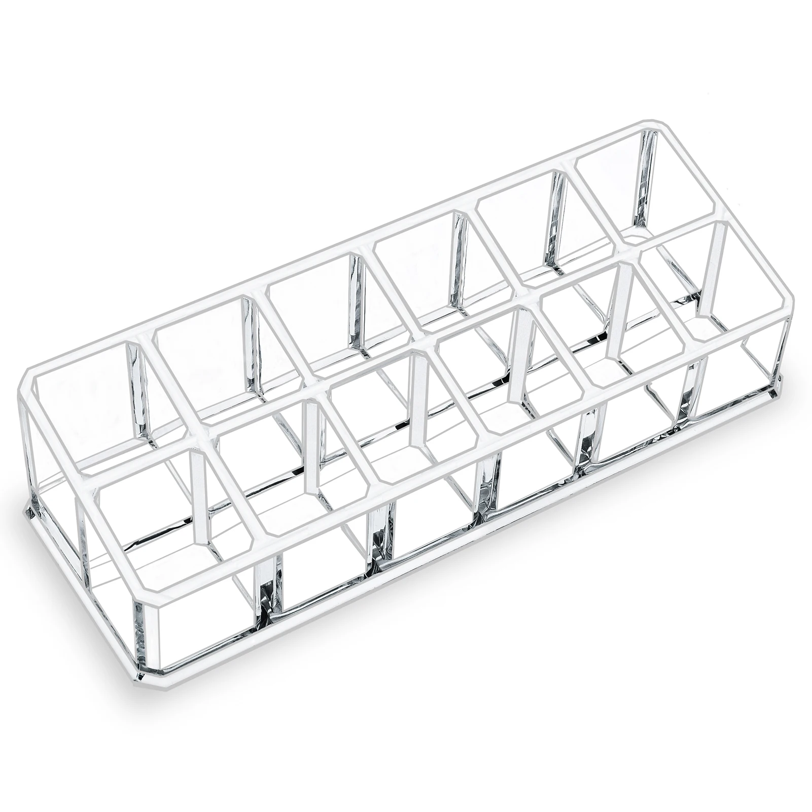 Acrylic Lipstick Holder,Small Clear Compact Lip Gloss Balm Chapstick Perfume Sample Organizer with 12 Slots