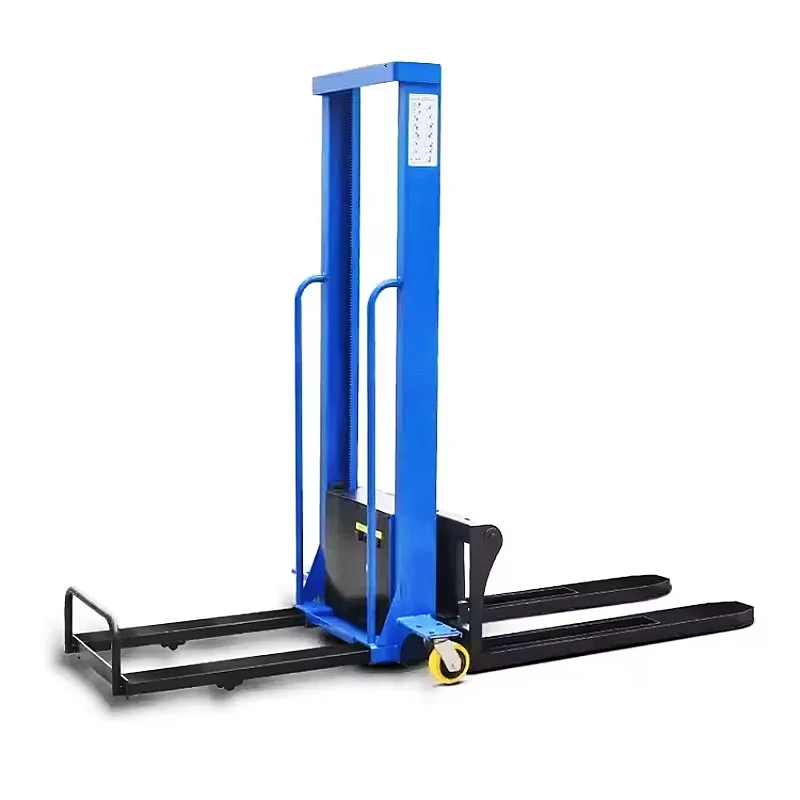 1.2T portable stacker truck, equipped with automatic lifting AC motor power source, can efficiently transport goods up and down
