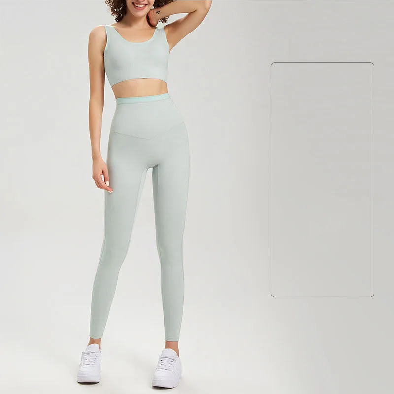 Nuovo Set di tute da Yoga Nude senza cuciture per abbigliamento Fitness da donna e Set di abbigliamento sportivo da donna