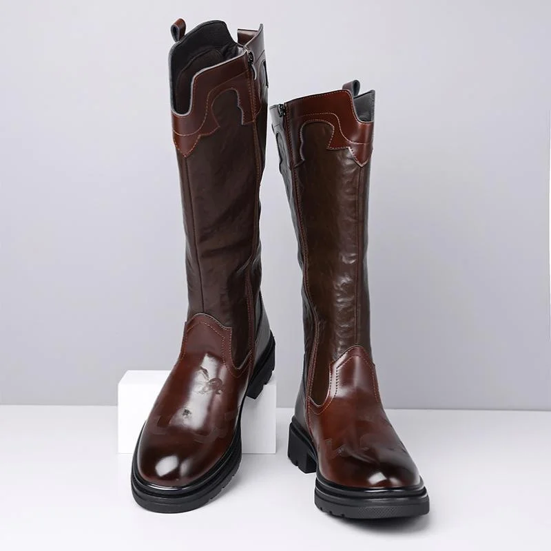 

Men's Autumn Winter High Top Outdoor Long Tube Boots British Style Workwear Boots Boots Waterproof Rubber Sole