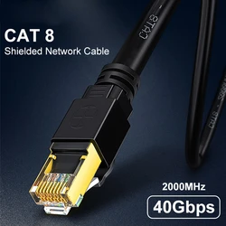 ZoeRax 이더넷 패치 케이블, 이중 차폐 솔리드 케이블, Cat8S /FTP 22AWG, 2000Mhz, 2Ghz, 40Gbps, 5 세대 이더넷 LAN 네트워크 라인